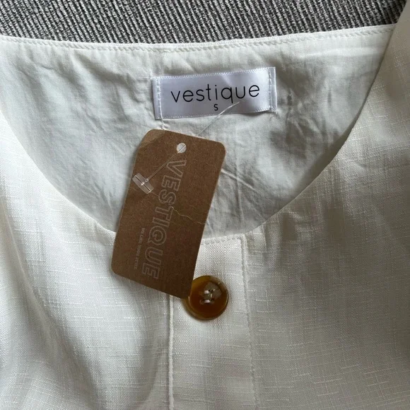 White Button-up Mini Dress - Picture 3 of 4